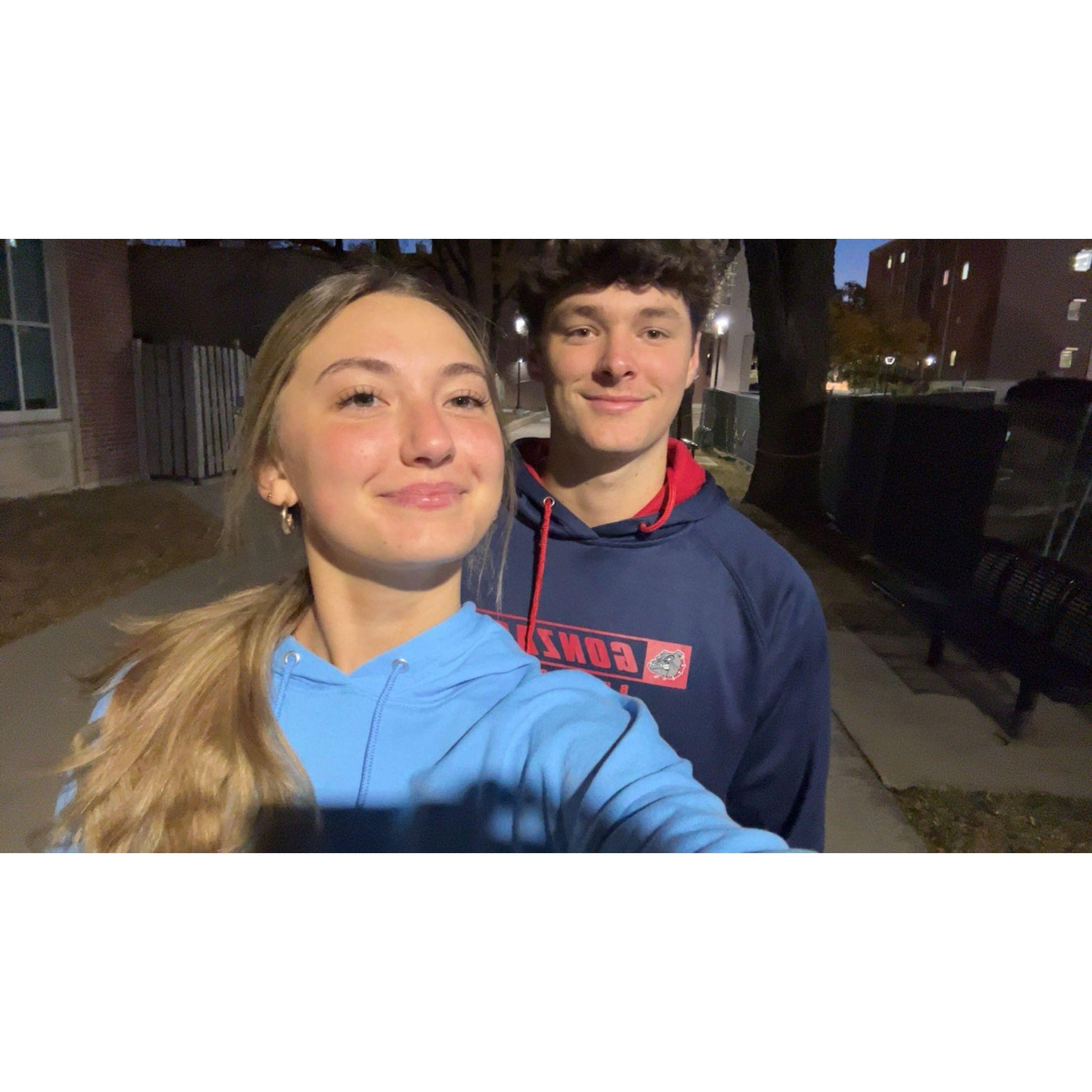 Favorite activity to do together is take walks!