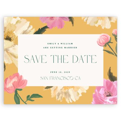 Goldenrod, Yellow Wedding Digital Save the Date - Ashling Landscape