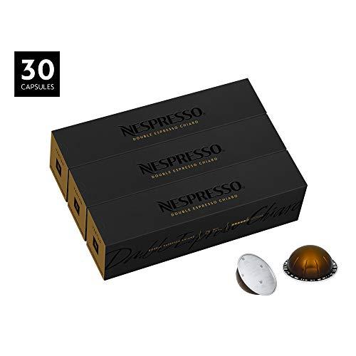 Nespresso Capsules VertuoLine, Double Espresso Chiaro ,Medium Roast Espresso Coffee, Coffee Pods, 30 Count