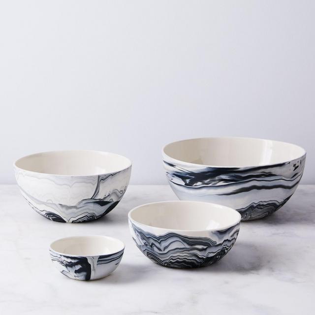 Large Porcelain Carrara Serving Bowl