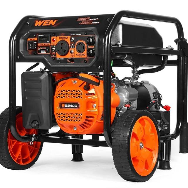 WEN 5600-Watt Portable Generator, Electric Start, 224cc, Transfer-Switch and RV-Ready with CO Shutdown Sensor (GN5602X)