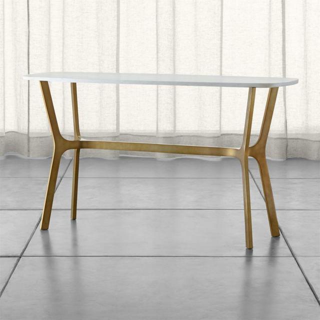 Elke Marble Console Table with Brass Base