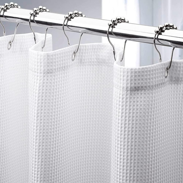 AmazerBath Waffle Shower Curtain, Heavy Duty Fabric Shower Curtains with Waffle Weave Hotel Quality Bathroom Shower Curtains, 36 x 72 Inches