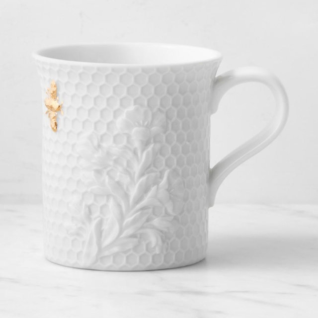 Honeycomb Embossed Bee Mug