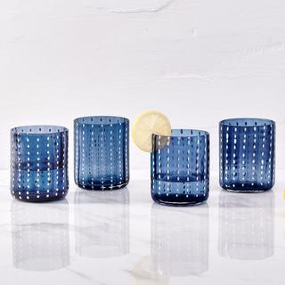 Dappled Clouds Double Old-Fashioned Glass, Set of 4