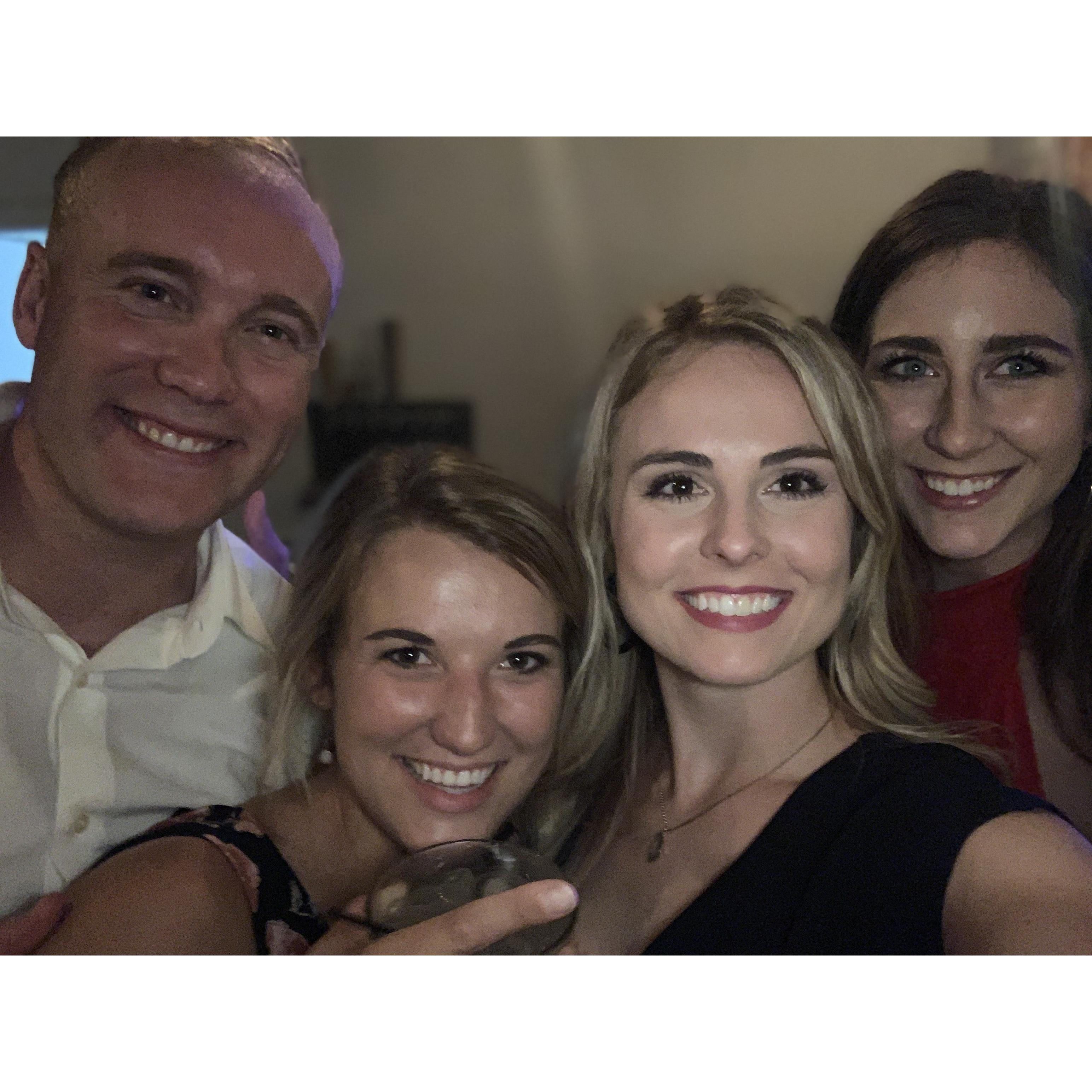 Celebrating at Kyle and Alex Rice's wedding--August 2019