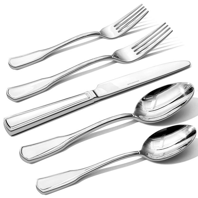 KINGSTONE 30-Piece Silverware Set, 18/10 Stainless Steel Flatware Set for 6, Tableware Cutlery Set, Utensil Sets for Home Restaurant, Mirror Finish, Dishwasher Safe