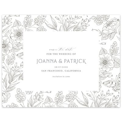 White Rustic Wedding Digital Save the Date - Briallen Landscape