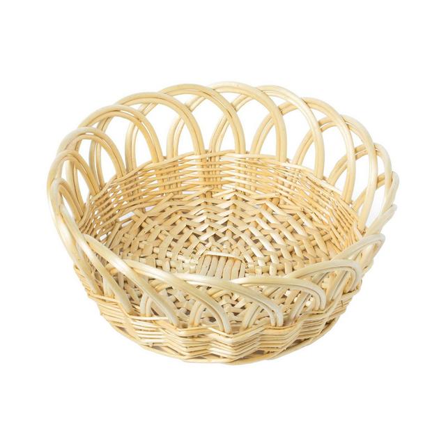 11.25" Decorative Round Fruit Bowl Bread Basket Serving Tray, Small