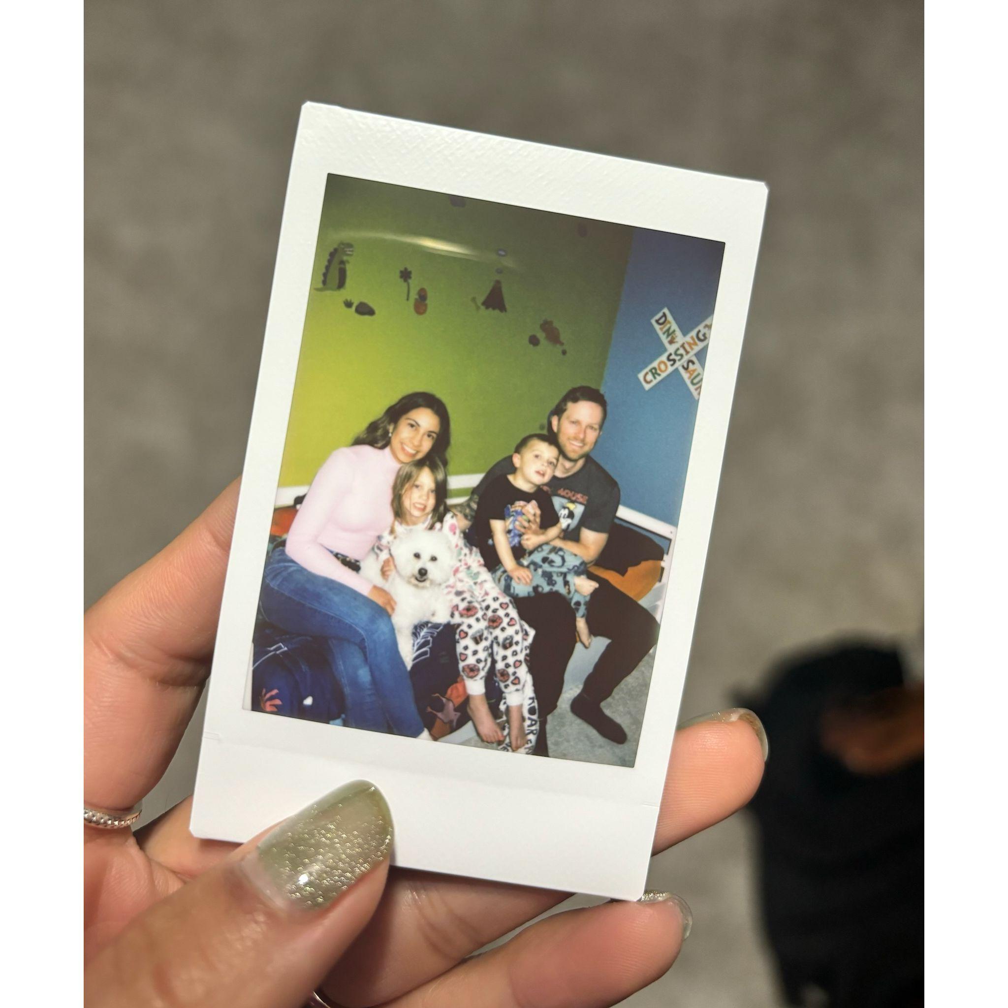 With Aria and Cam before they went to bed.