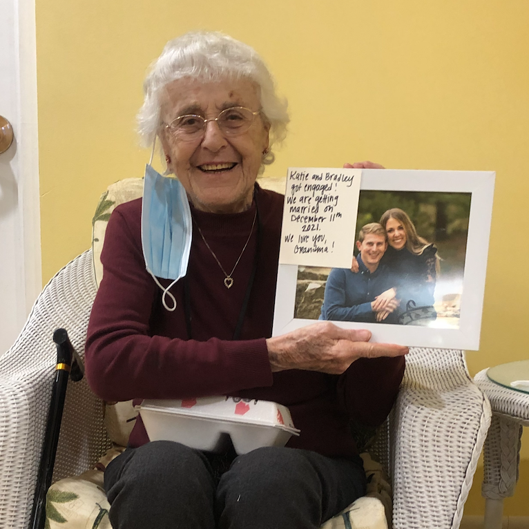 Grandma Lyon finding out about the engagement