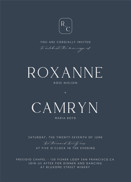Altair Classic | Grayed Navy | Zola Wedding Invitations