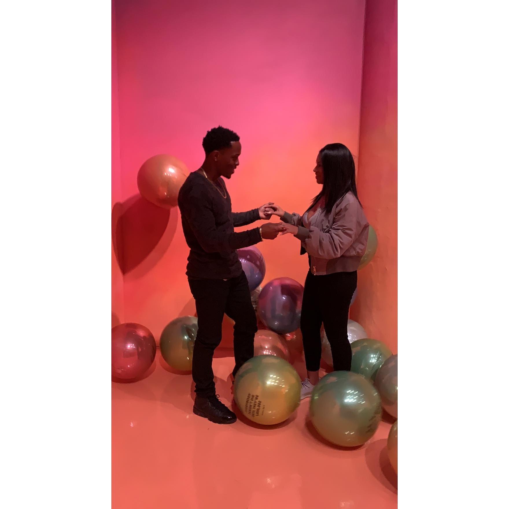 This was right before he got down on one knee!