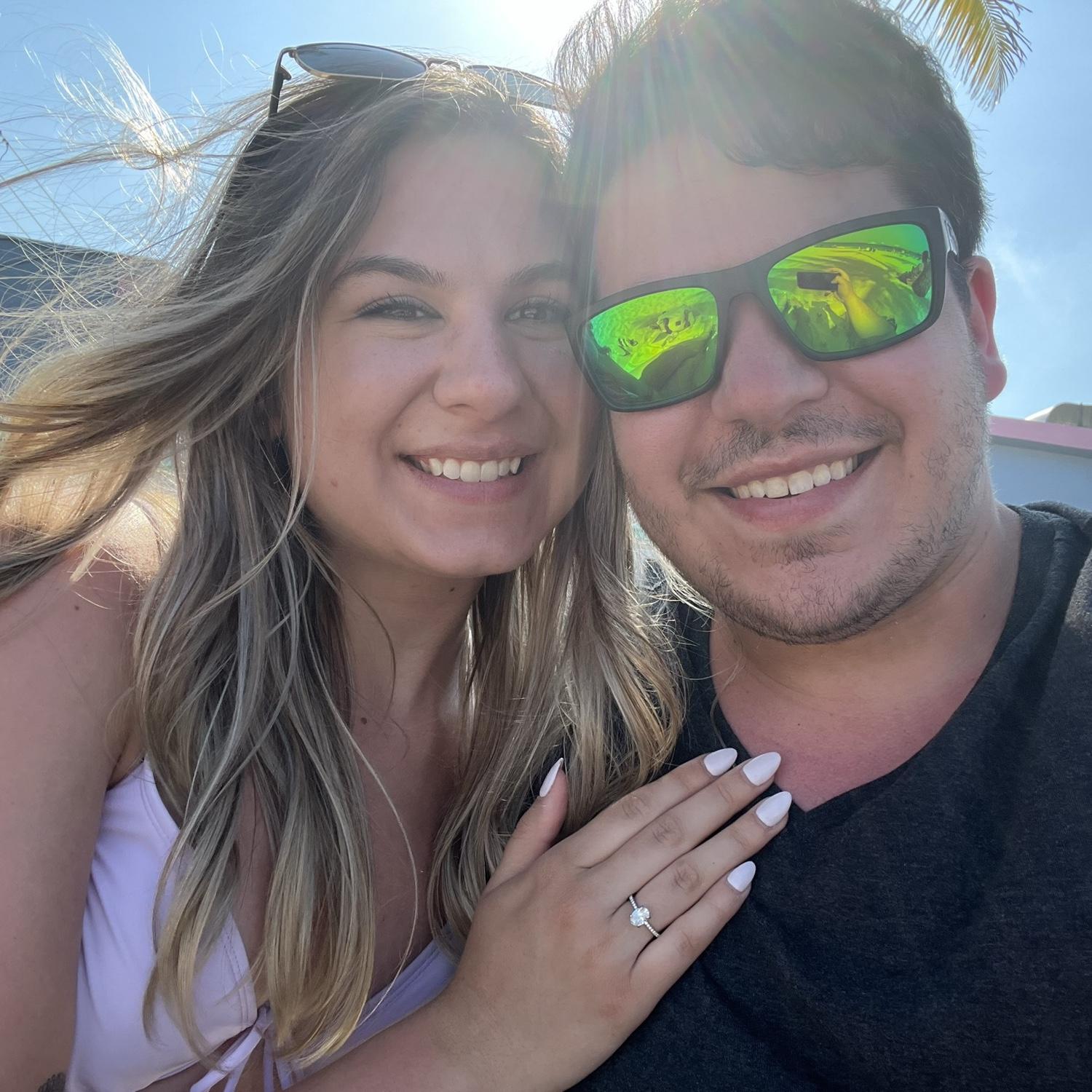 Enjoying being newly engaged on the beach in Fort Lauderdale, Florida.