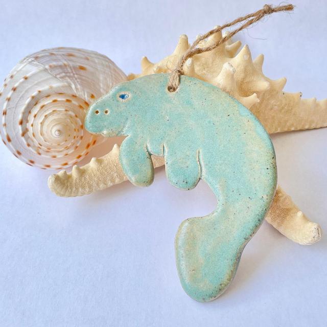 Manatee Ornaments sea animal ceramic mermaid gift