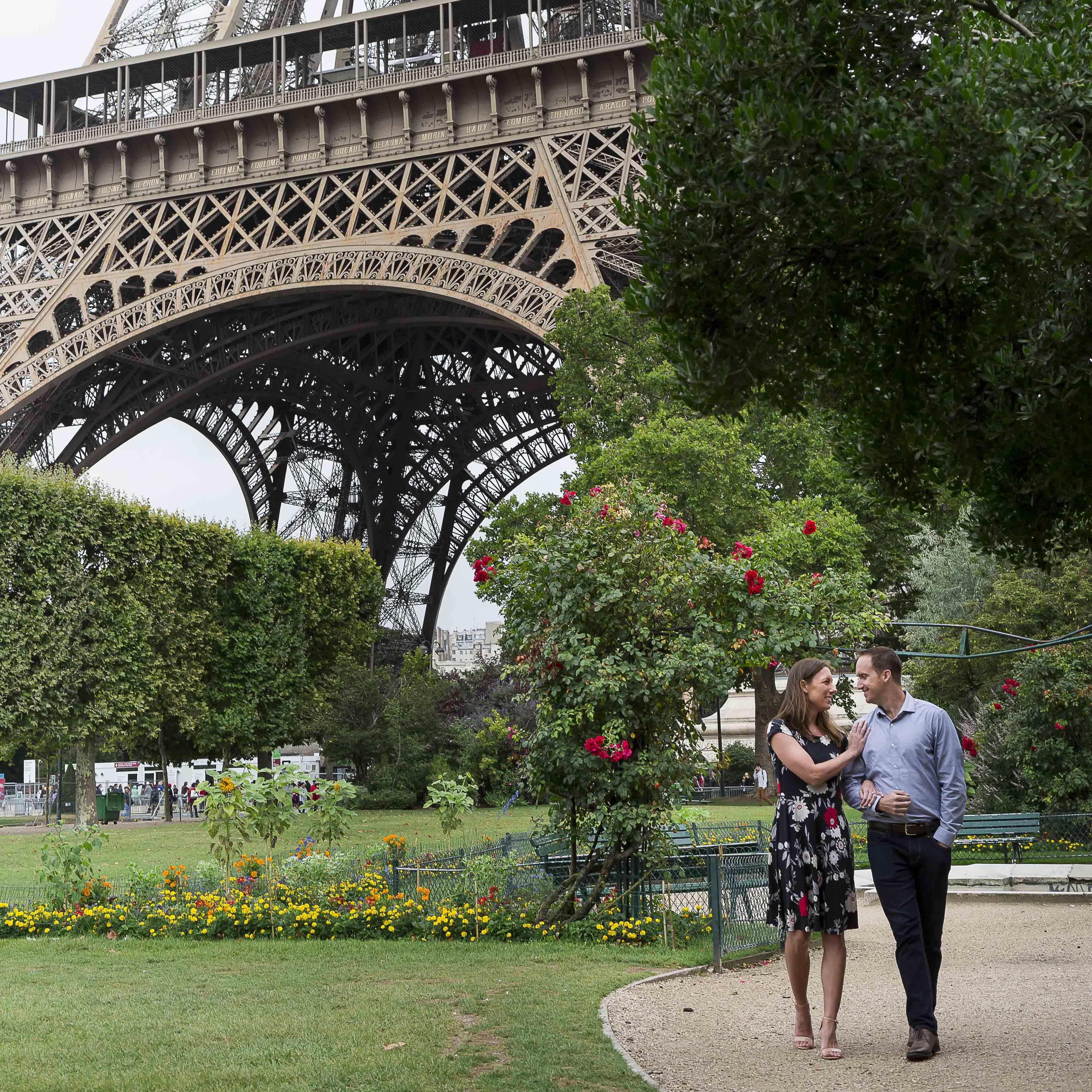 Just taking a stroll at the Eiffel Tower.