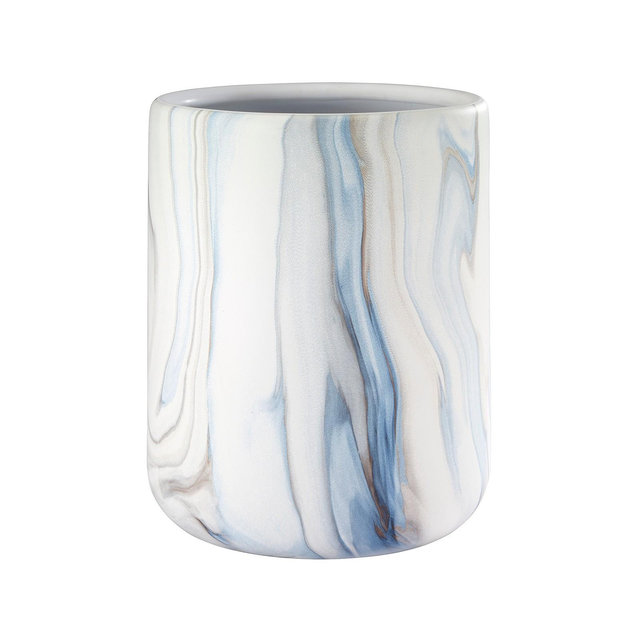 Avanti Waves Ceramic Wastebasket