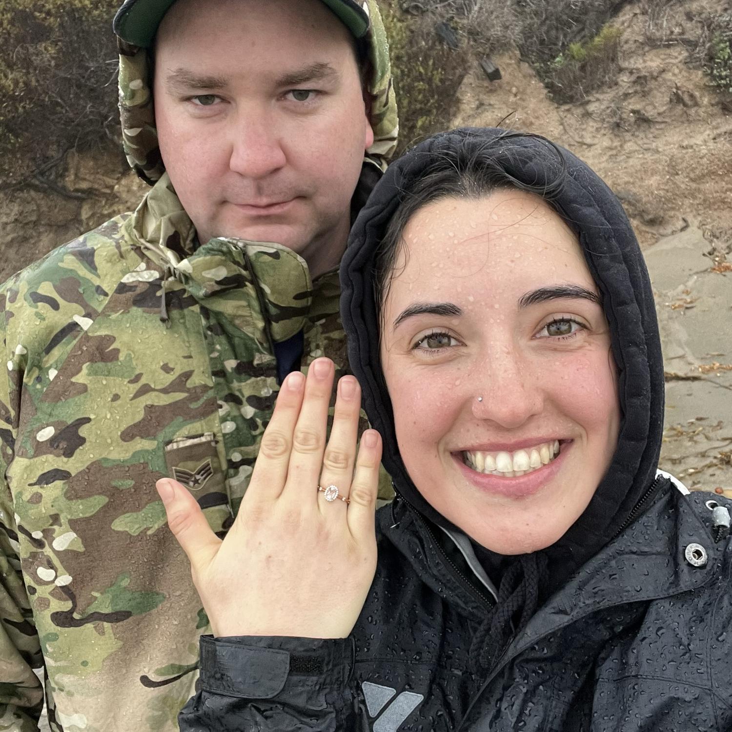 Engagement! At Año Nuevo State park, in-front of a pelican (who distracted Willow just long enough for her to then turn around and see Robert on one knee)