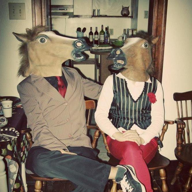 Our first Halloween couples costume, some horses I guess