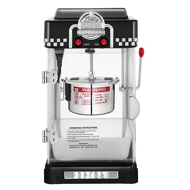 6072 Great Northern Black Little Bambino Table Top Retro Machine Popcorn Popper, 2.5oz