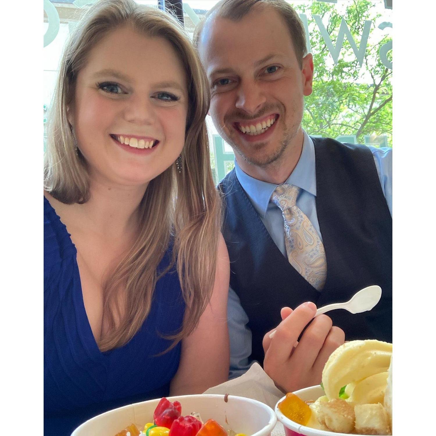 When we went out for froyo at Jessica's wedding!