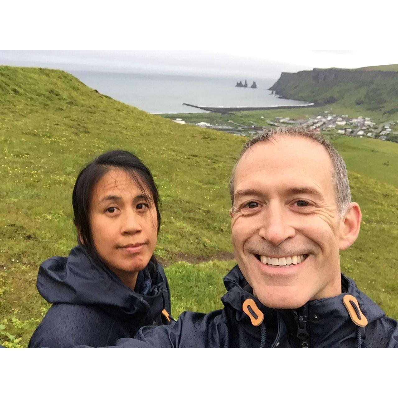Midday "hike" up a small mountain in Iceland (Alec decided to run)