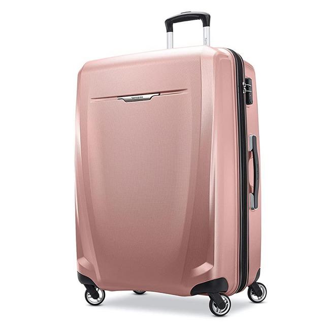 Samsonite Winfield 3 DLX Hardside Expandable Luggage with Spinners, Rose, Checked-Large 28-Inch