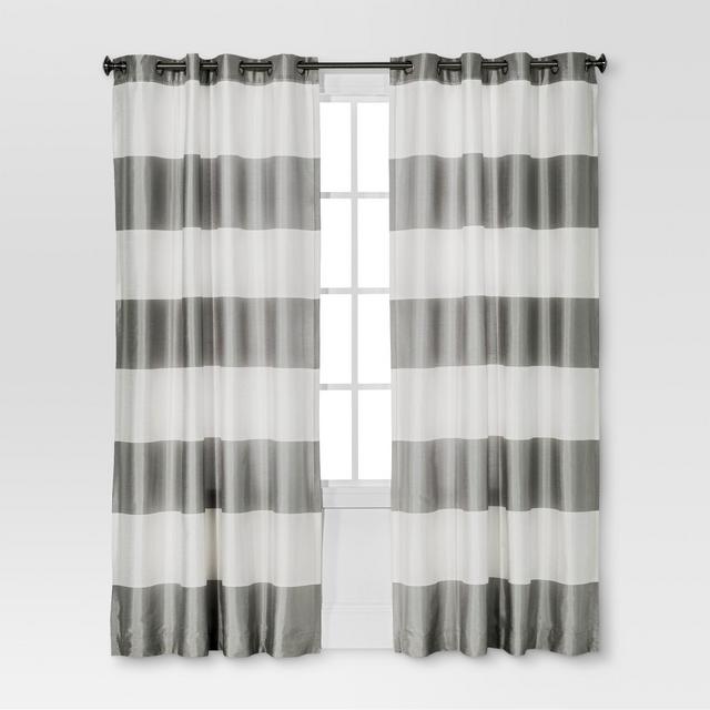 54"x95'' Bold Curtain Panel Gray - Threshold™