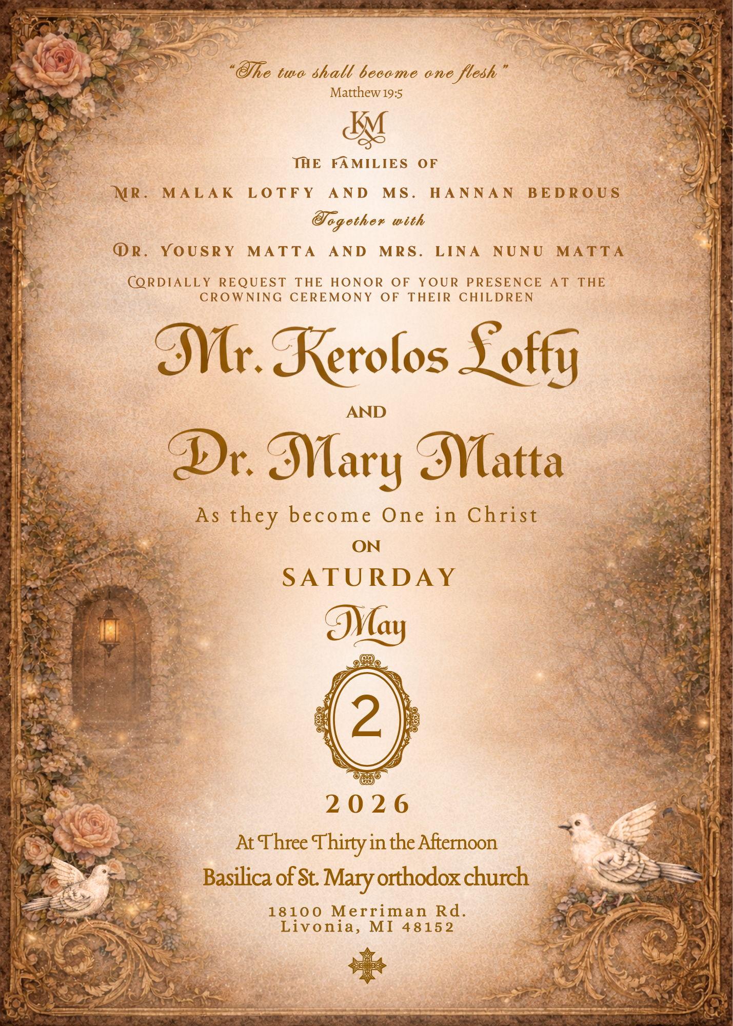 The Wedding Website of Kerolos Lotfy and Mary Matta