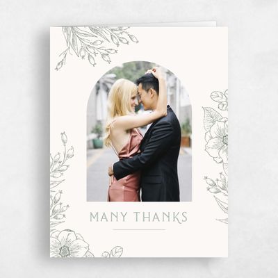 Green Portrait Wedding Thank You - Briallen Photo