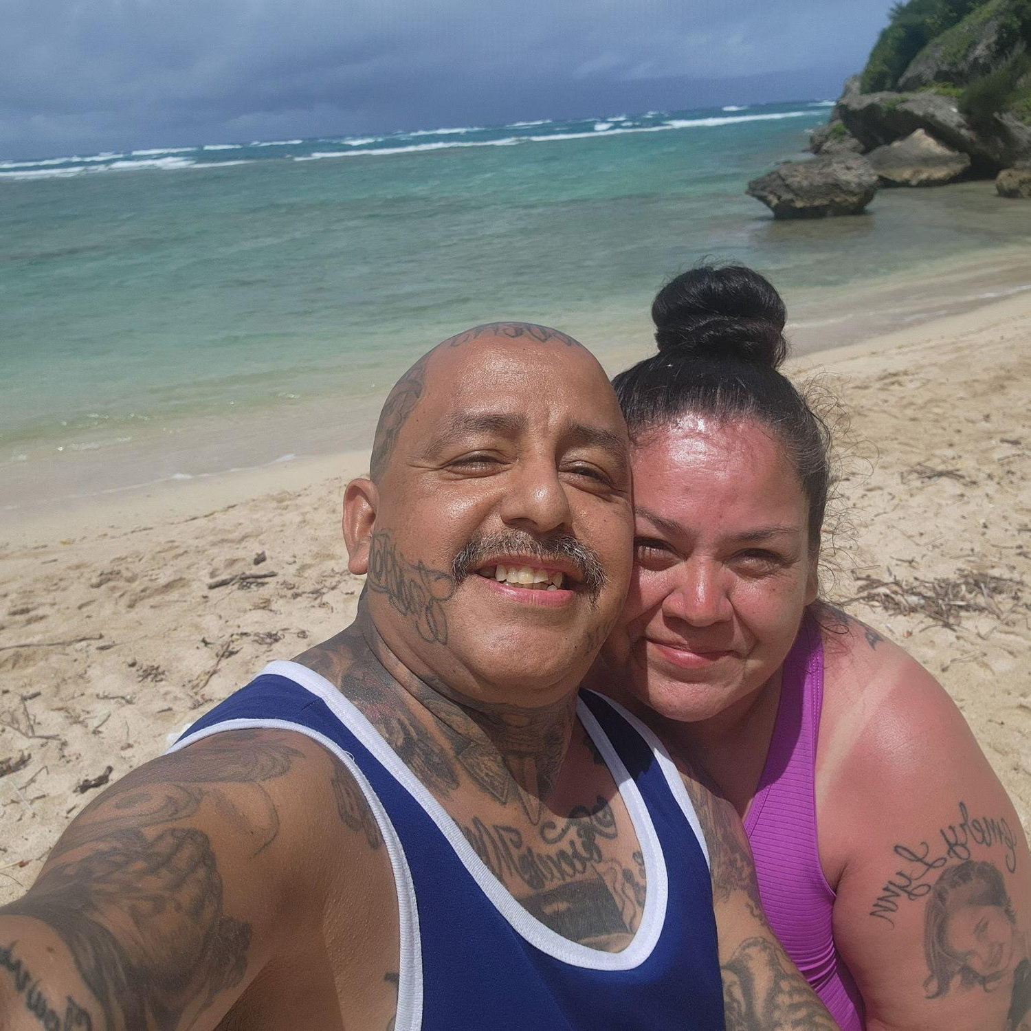 On the beach in Hawaii