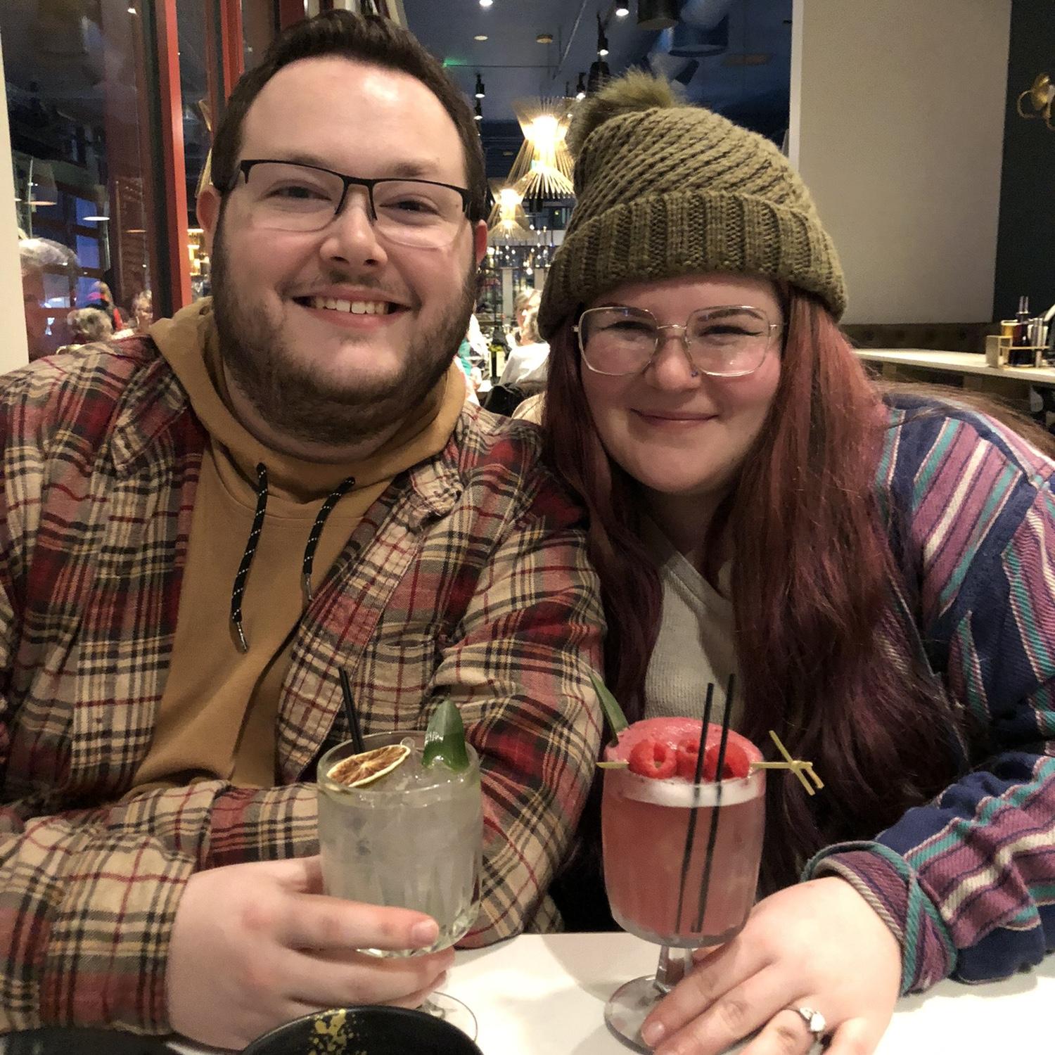 Fancy drinks at dinner with Austin’s parents!
