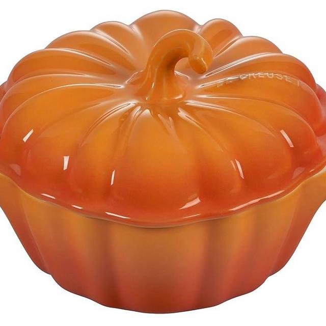 Le Creuset Stoneware Figural Pumpkin Petite Cocotte, 12 oz., Persimmon