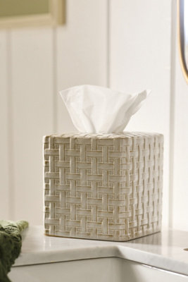 Cane Ceramic Woven Tissue Holder