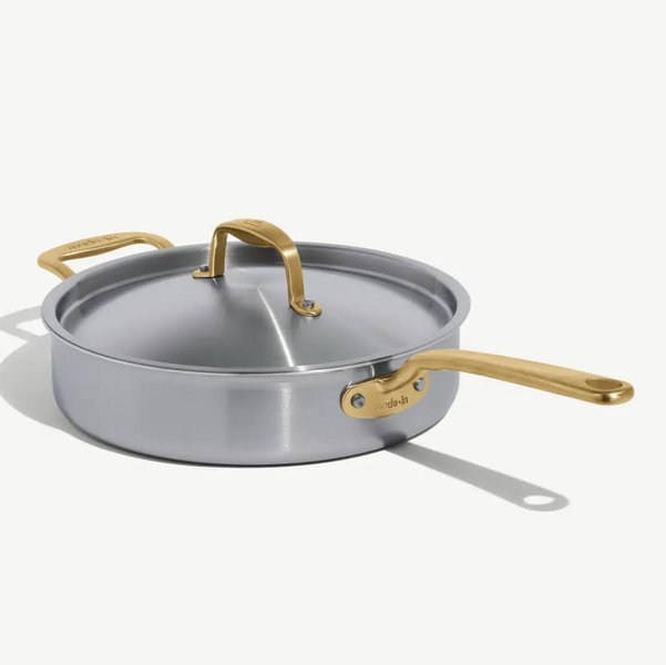 Saute Pan | Best Stainless Steel Saute Pan | Made In - Antique brass