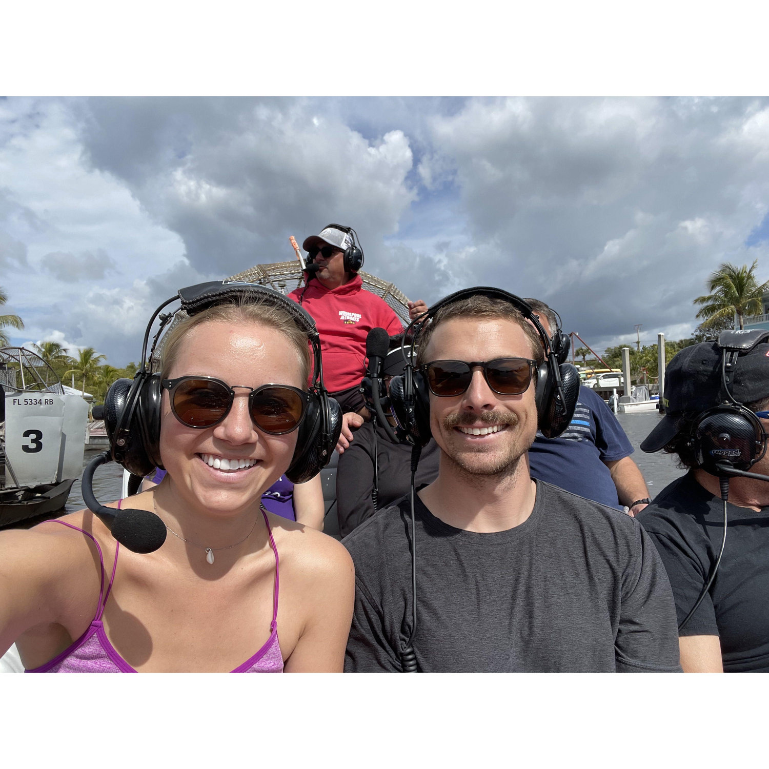 Sebastian and I on a Fan Boat in the Everglades FL!