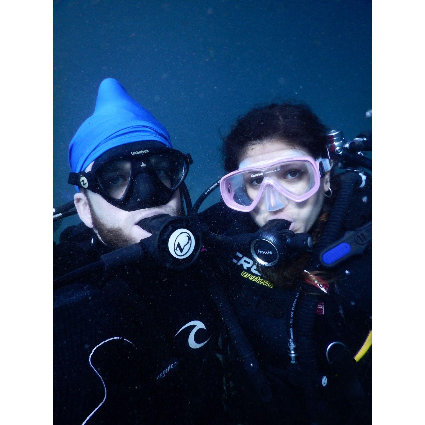 In and under the sea is where we feel right at home. This was Jessica's first dive ever in a 90 foot deep freshwater cave in Florida in December 2015. Thanks to the best dive master, Ben!