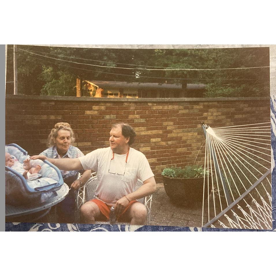 Claire Marie, Grandma Claire Dwyer-Fleming, Uncle David in Belleville, IL 1996