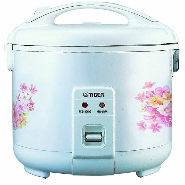 Tiger JNP-1000-FL 5.5-Cup (Uncooked) Rice Cooker and Warmer, Floral White