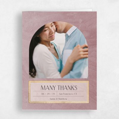 Dusty Burgundy, Red Wedding Thank You - Dorado Photo Foil