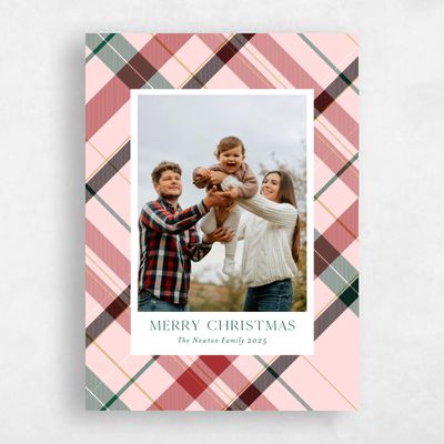 Light Pink Holiday Card - Flannel