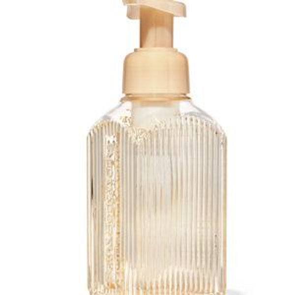 Cream vertical lines gentle & clean foaming hand soap dispenser