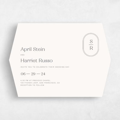 White Diamond Wedding Invitation - Bridgetown Corner