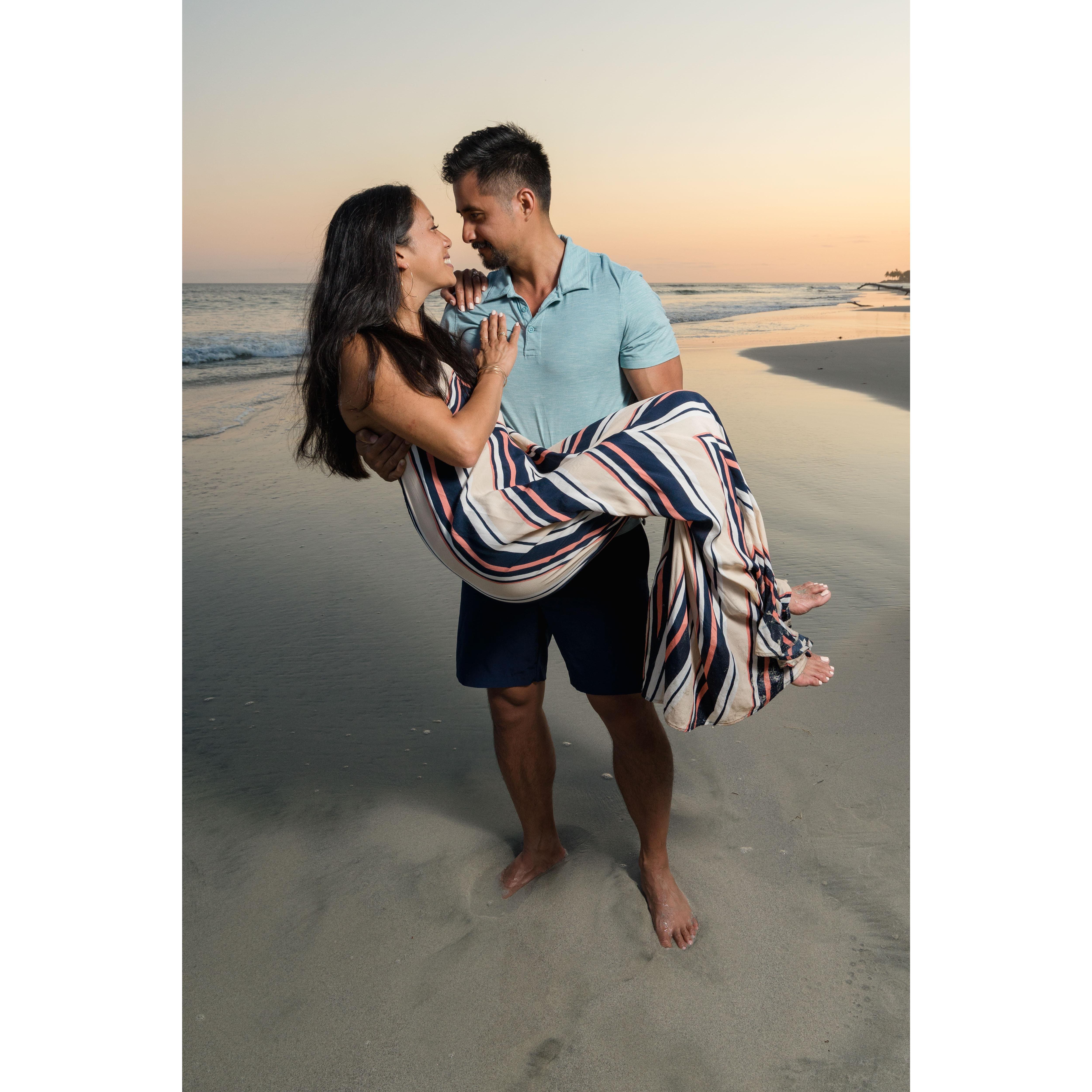 Our Engagement trip to Punta de Mita, Mexico... Alex swept Daphne off of her feet.....