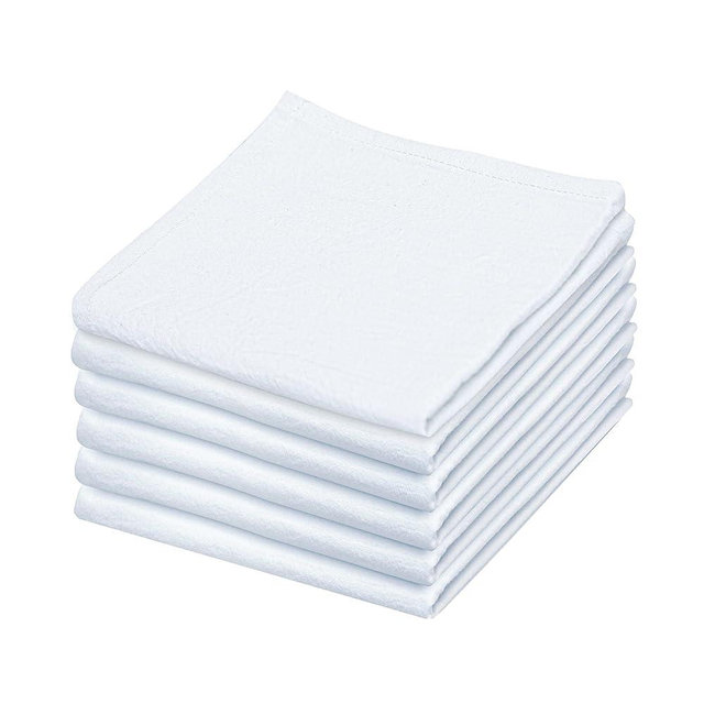 Flour Sack Kitchen Towels |Cotton Blank Dish Cloth | Tea Towel Crafting Embroidery|Flat Thick Absorbent Quick Dry | Baking Bread Proofing Breathable Linen Cover,LITO Set of 6, 28 x 28 Inch,White