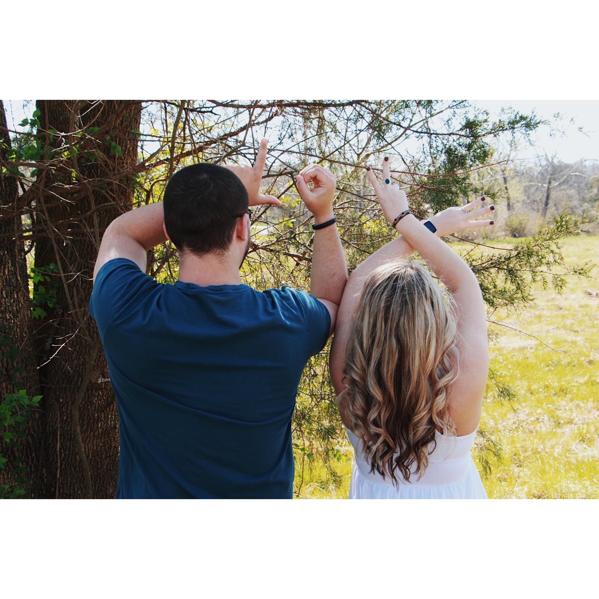 We used this exact pose in our prom photos from 2014 and our 4 year photos in 2017 and now in our engagement photos in 2019!