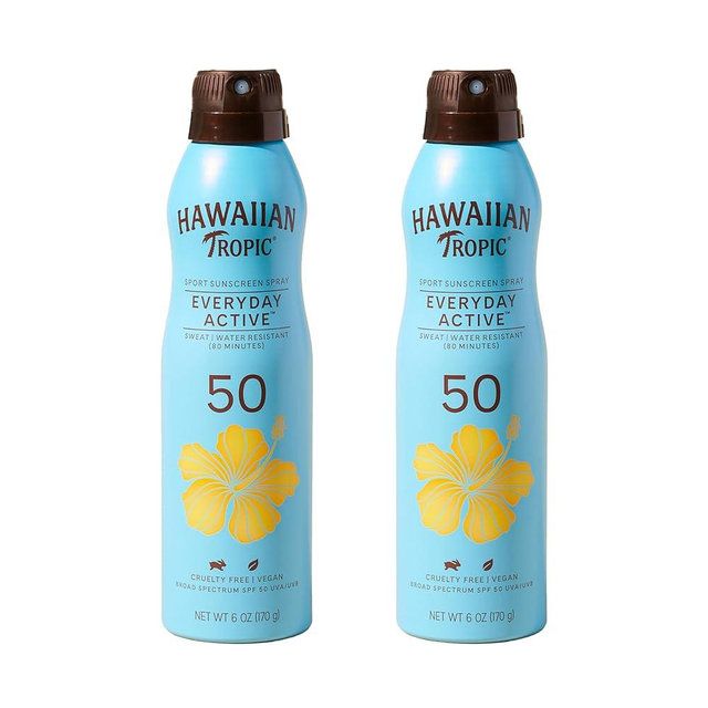 Hawaiian Tropic Everyday Active Spray Sunscreen SPF 50, 6oz Twin Pack