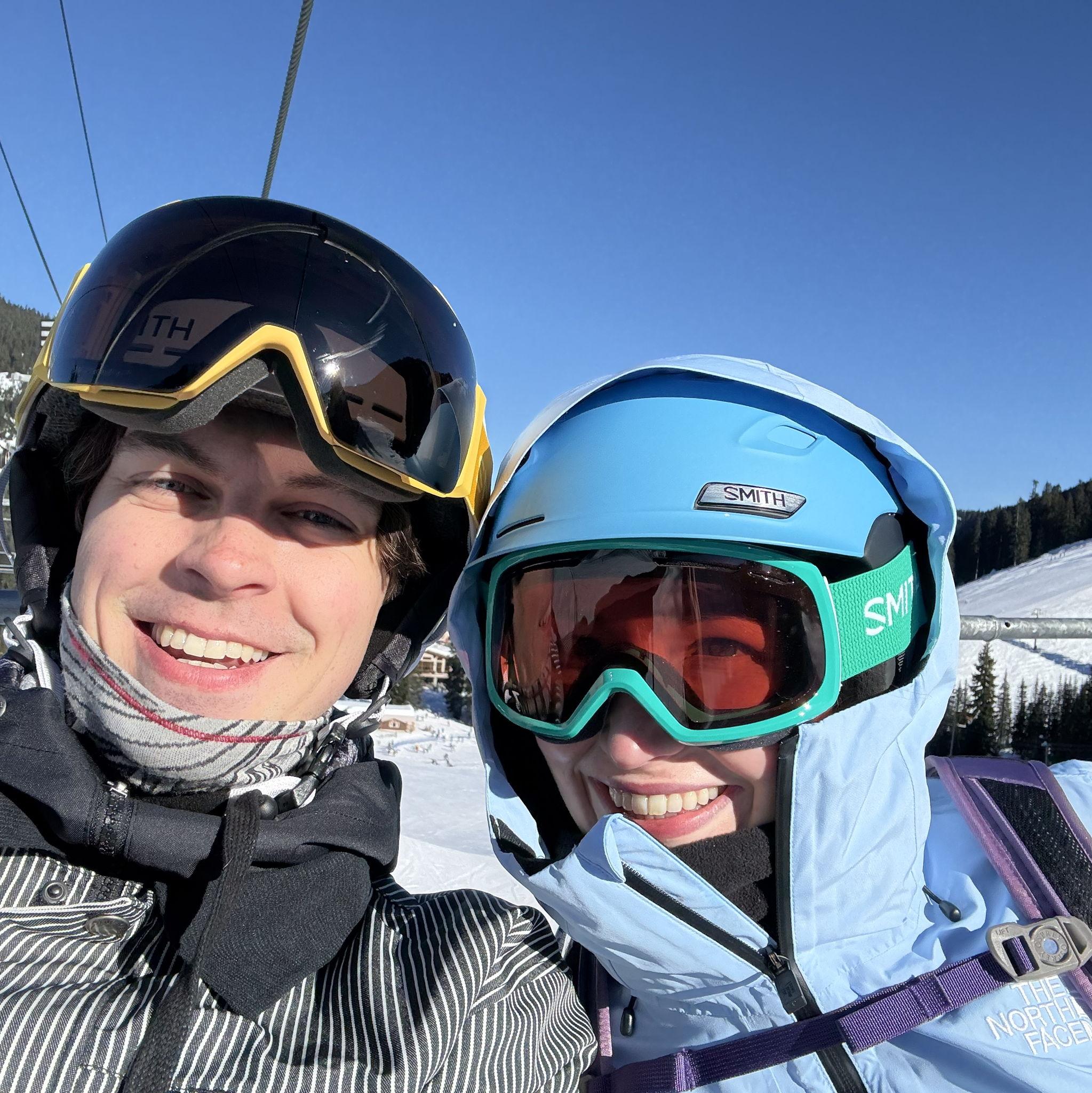 January 2025. While Caroline is teaching Will tennis, Will is teaching Caroline how to ski!