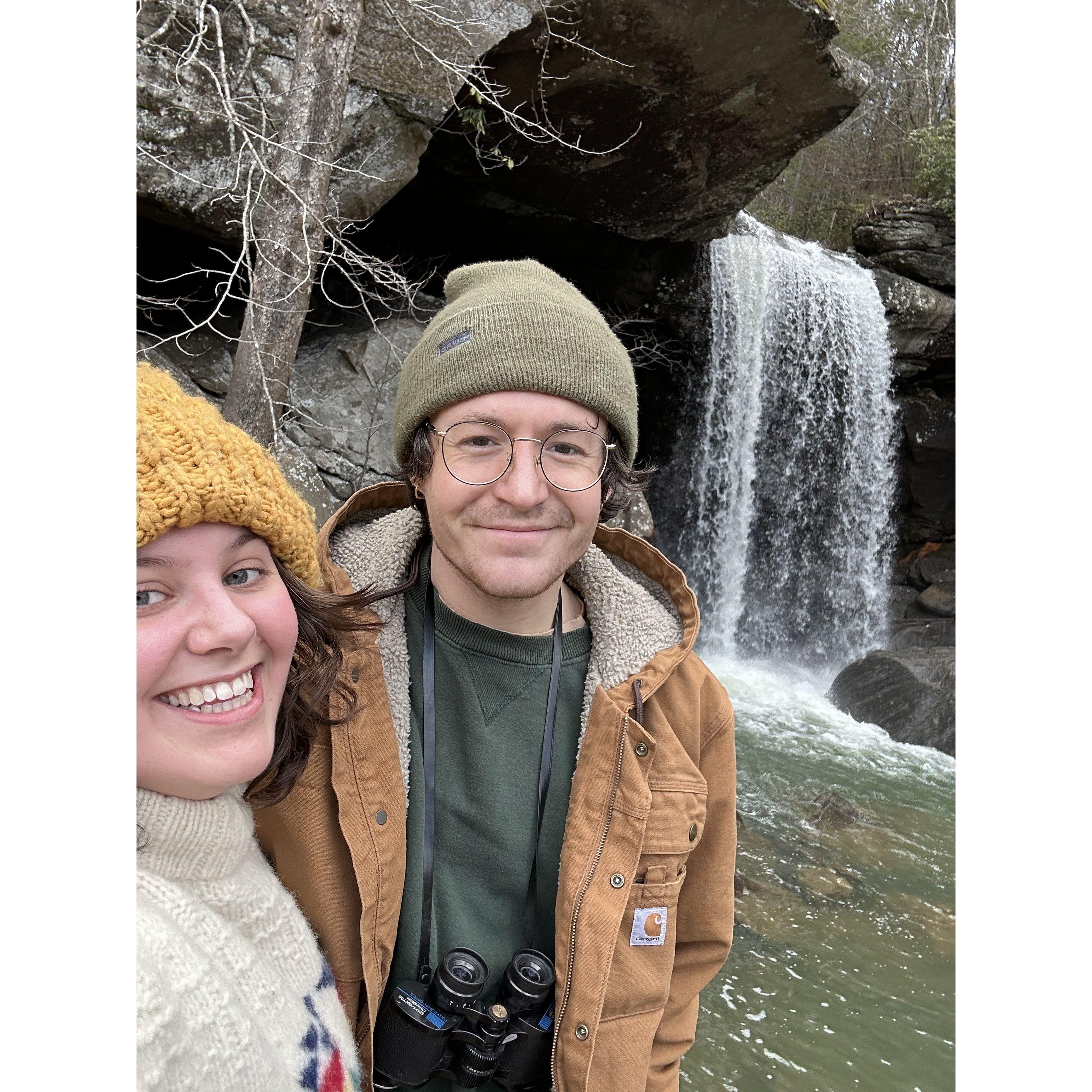 Valentine's Day, 2024. We spent the weekend at Cumberland Falls, Kentucky. We hiked 12 miles in 2 days, visiting 6 waterfalls in the area. Probably the most adventurous thing we've done (so far)!
