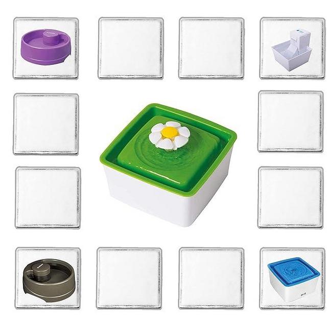 Amazinpure Mini Filter Replacement Compatible with Catit Mini Flower Fountain 44005 96411 Zeus Mini Water Fountain Aqua Cube Falls Petsafe Current Pet Fountain 2.65 x 2.65 inches, 12pack
